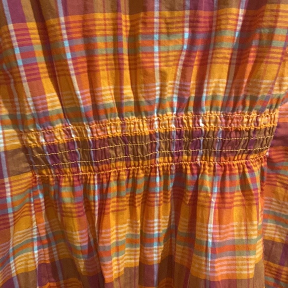 NWT LANE BRYANT PINK ORANGE PLAID BLOUSE SIZE 26/28 - Picture 3 of 4